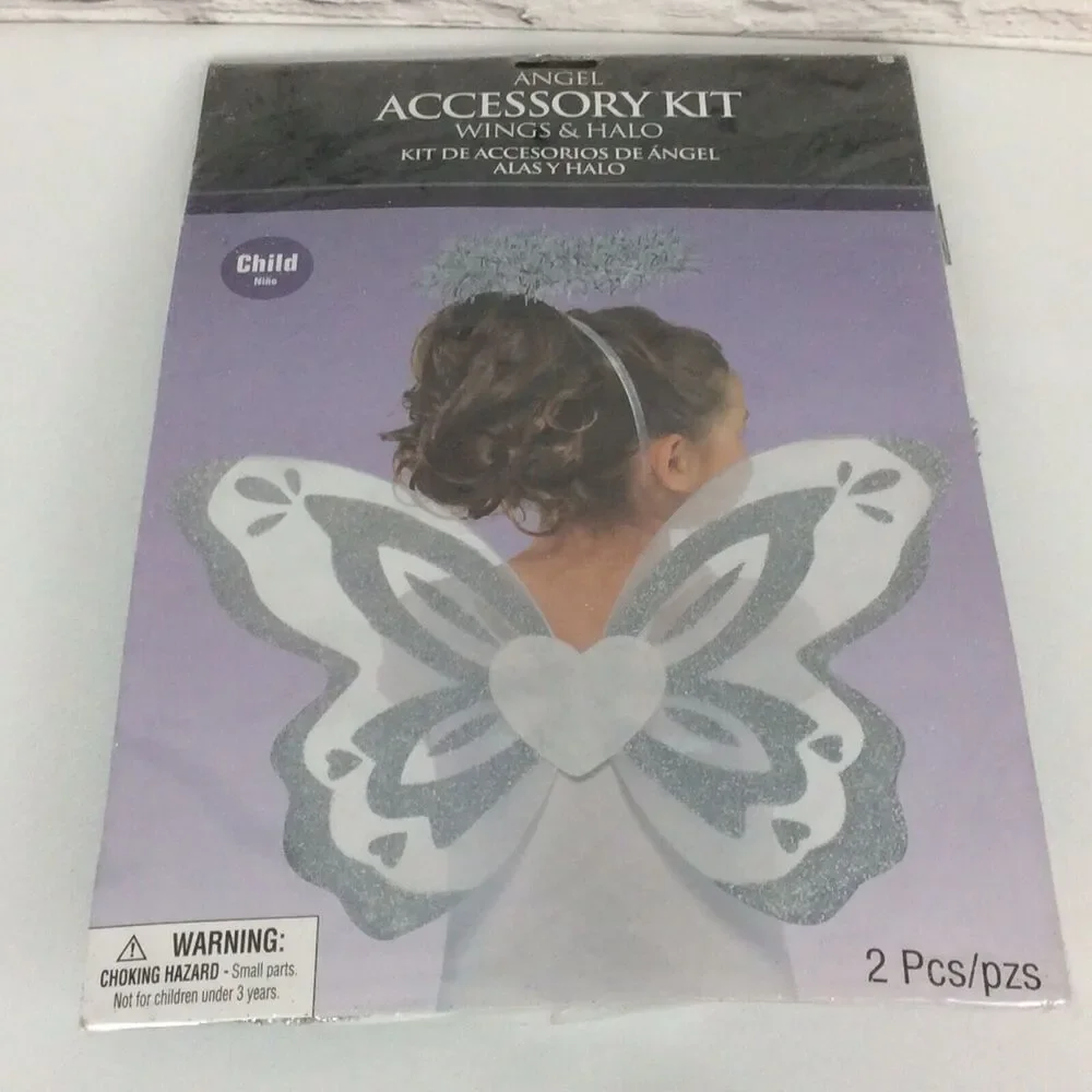 Angel Accessory Kit Child 3+ Wings & Halo 2 Pc Set Costume Cosplay Christmas NIP